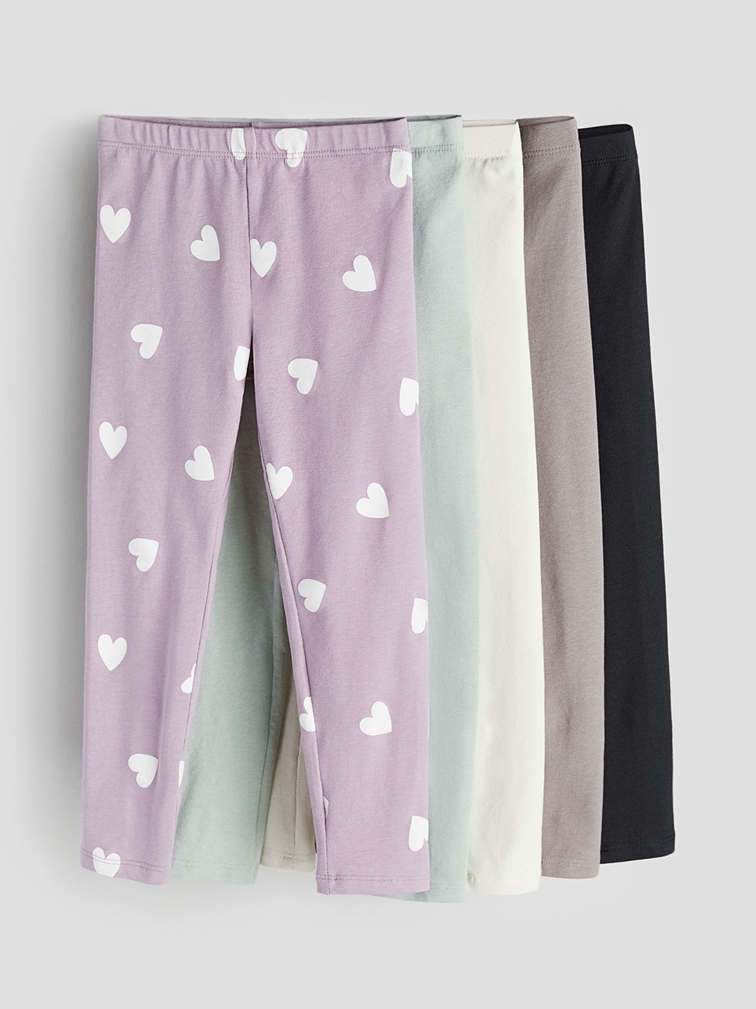 

H&M Girls 5-Pack Jersey Leggings, Green
