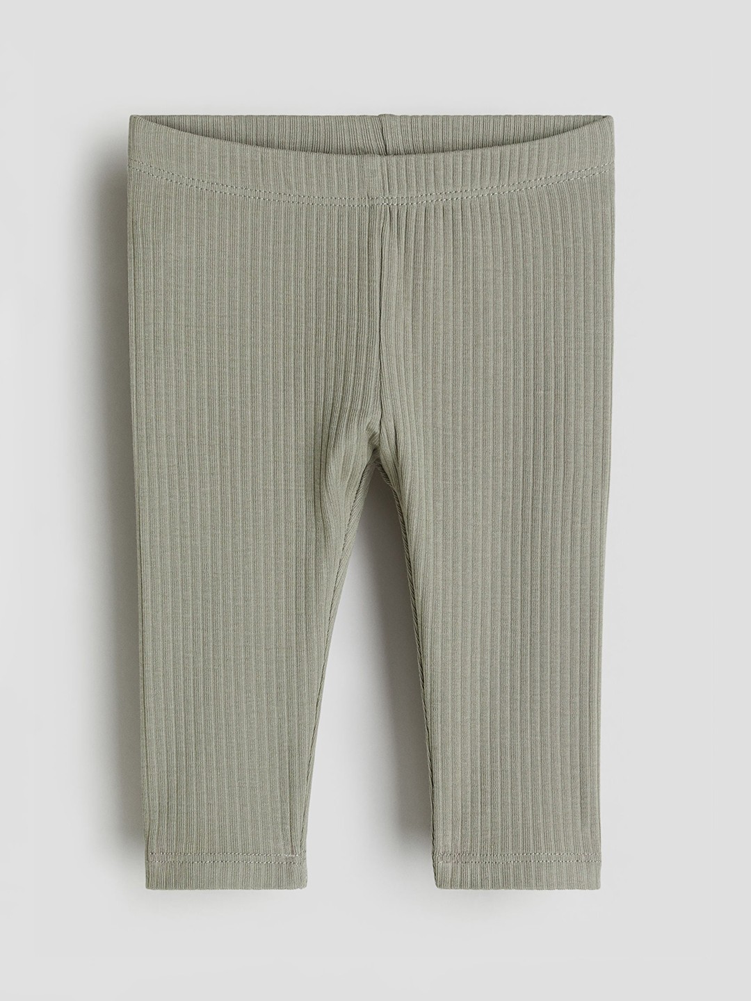 

H&M Boys Ribbed Cotton Leggings, Green