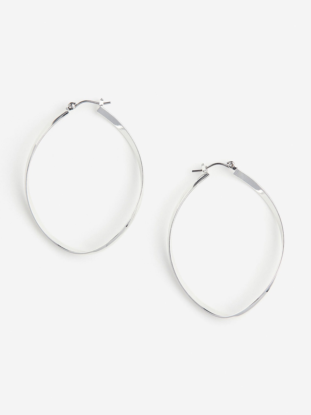 

H&M Oval Hoop Earrings, Silver