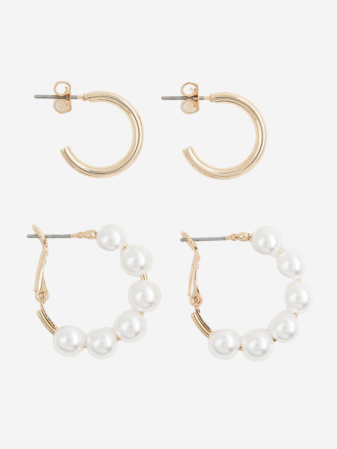 

H&M 2 Pairs Hoop Earrings, Gold