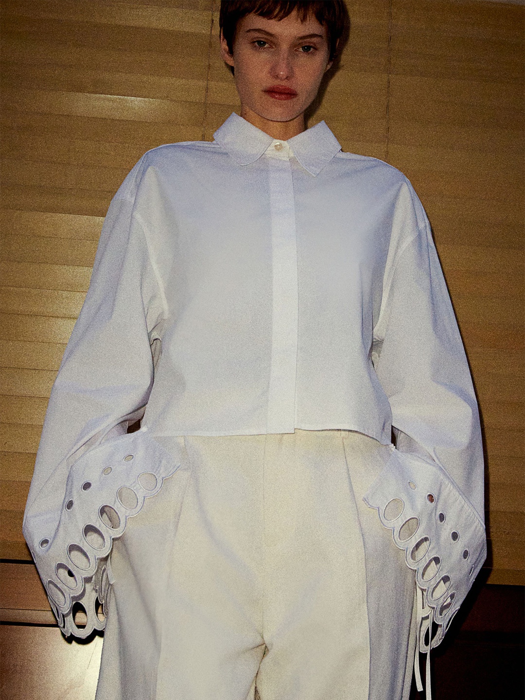 

H&M Broderie Anglaise-Detail Shirt, White