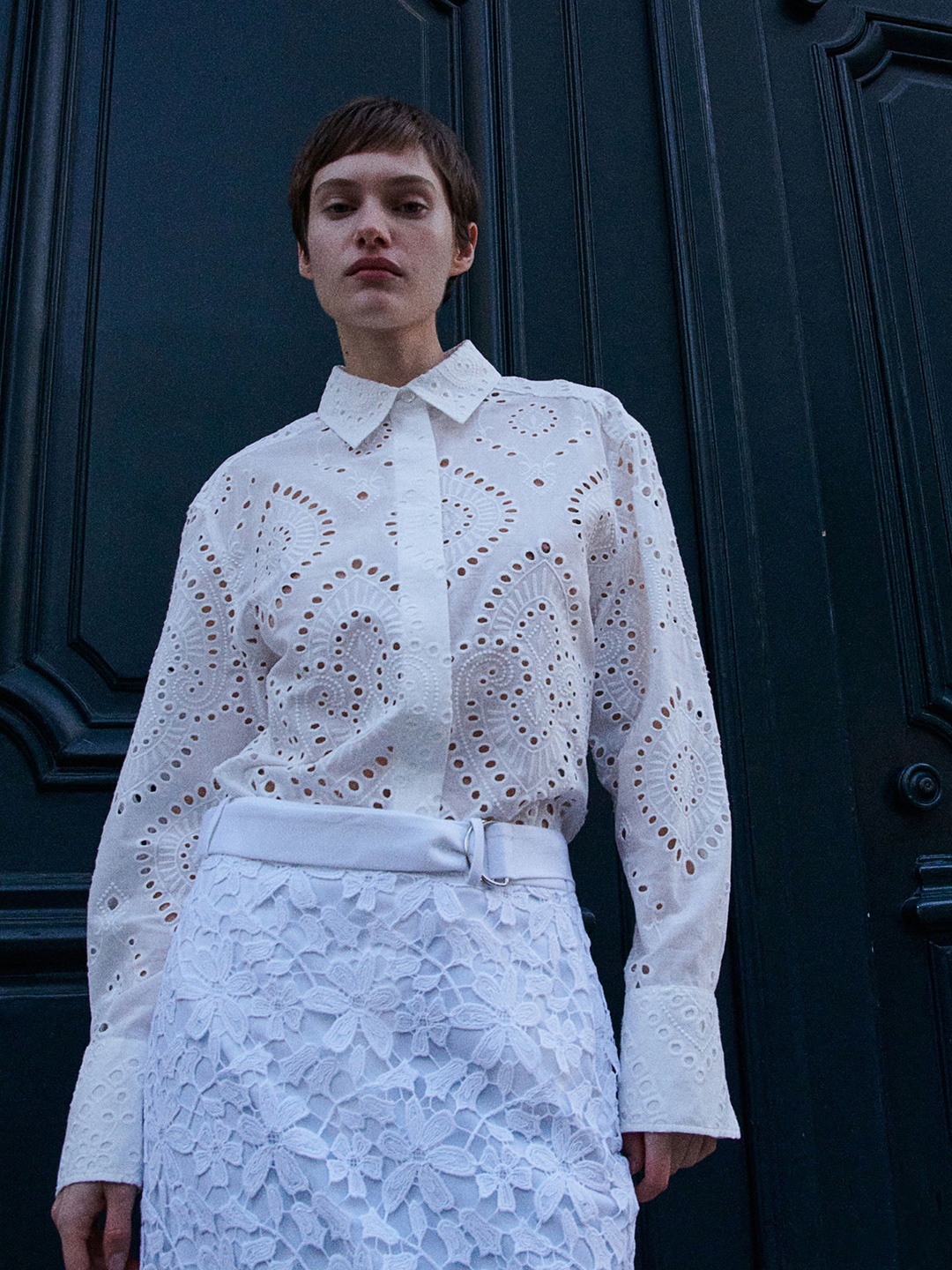 

H&M Broderie Anglaise Shirt, White