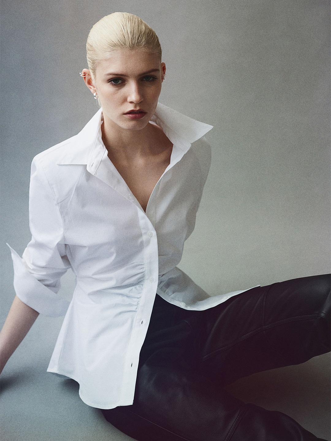 

H&M Shoulder-Pad Shirt, White