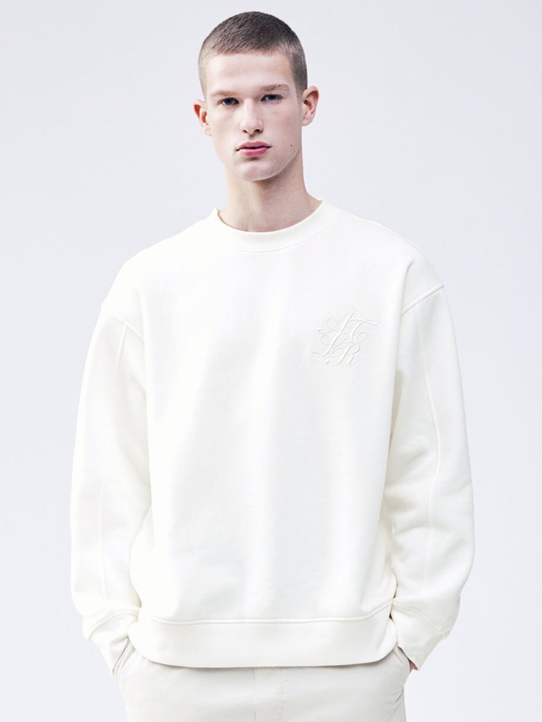 

H&M Relaxed Fit Appliqud Sweatshirt, White