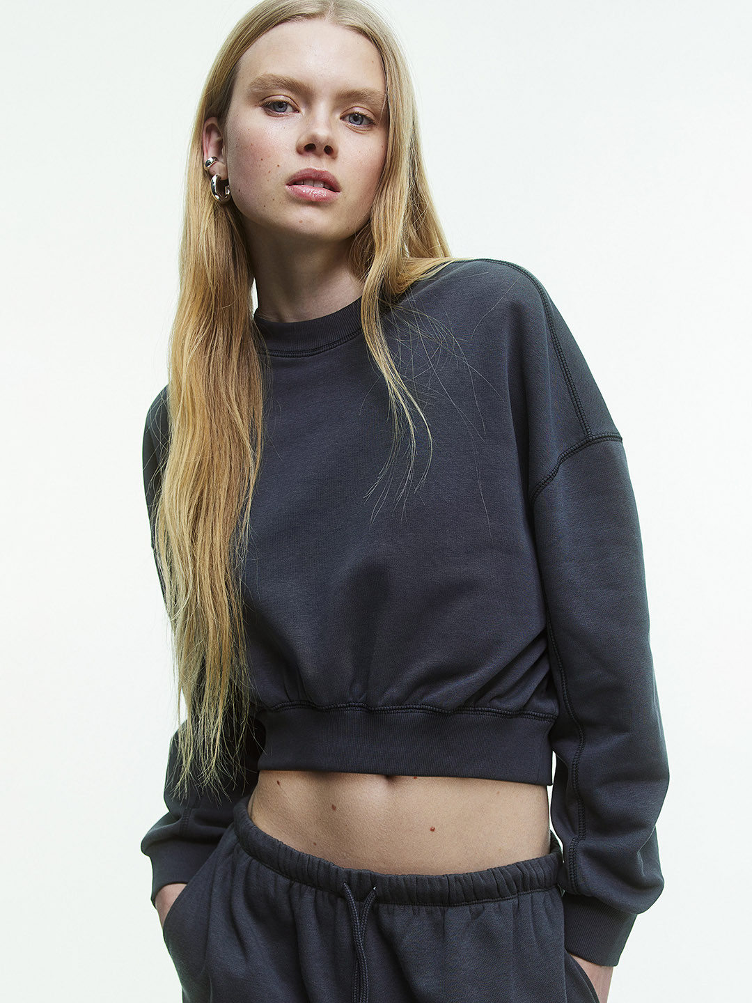 

H&M Women Oversized Sweatshirt, Grey