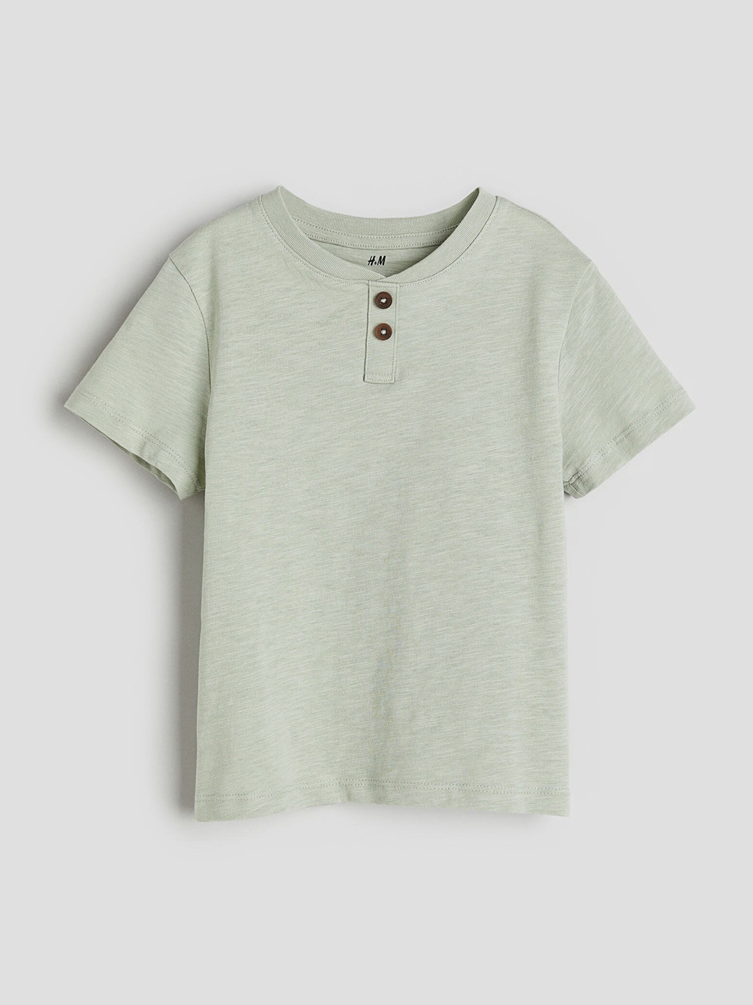 

H&M Boys Cotton Henley T-shirt, Green