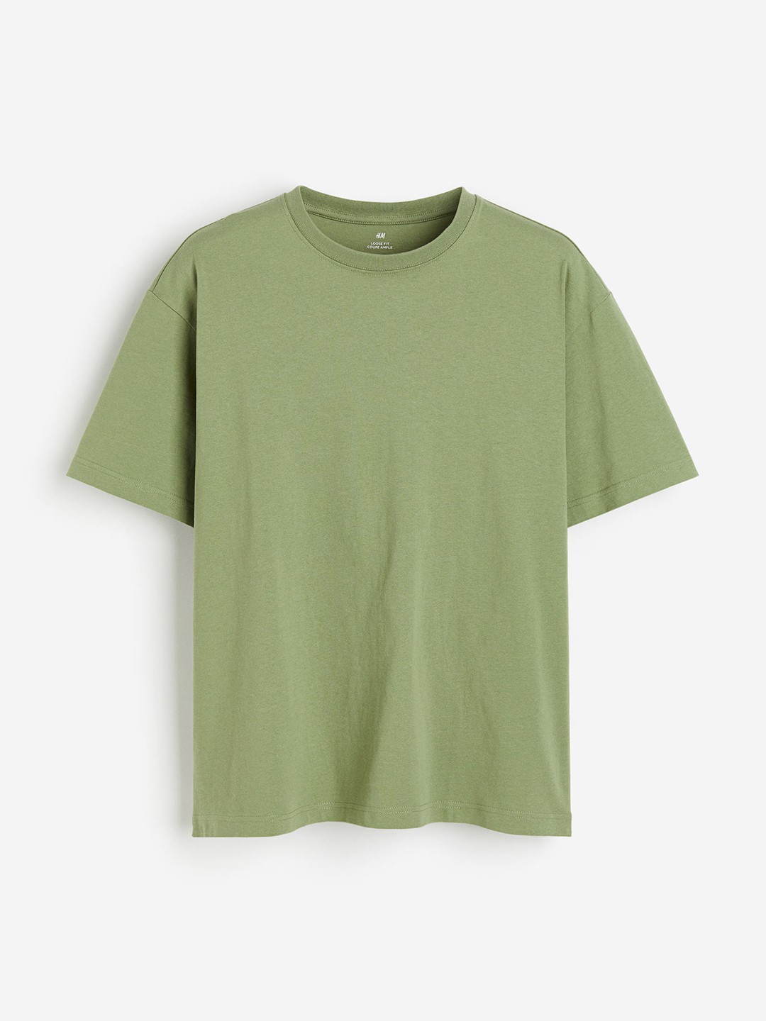 

H&M Men Pure Cotton Loose Fit T-shirt, Green