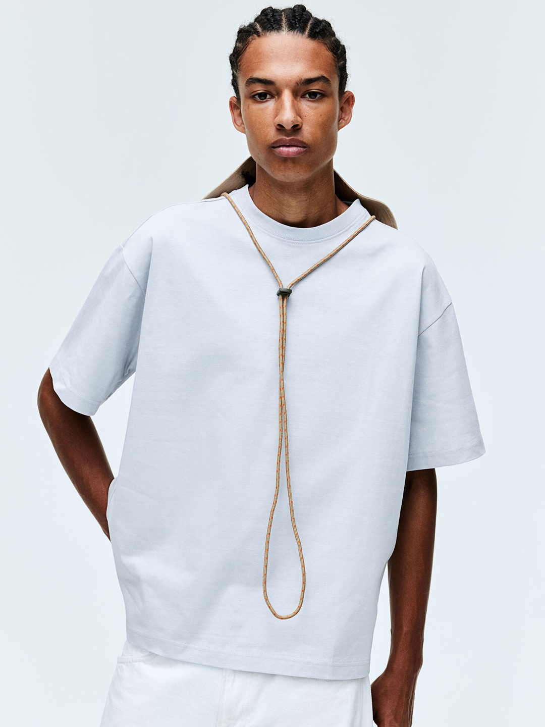 

H&M Pure Cotton Loose Fit T-shirt, Blue