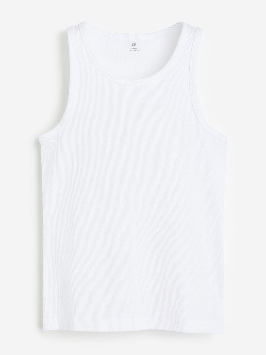 

H&M Men Slim Fit Ribbed Vest Top, White