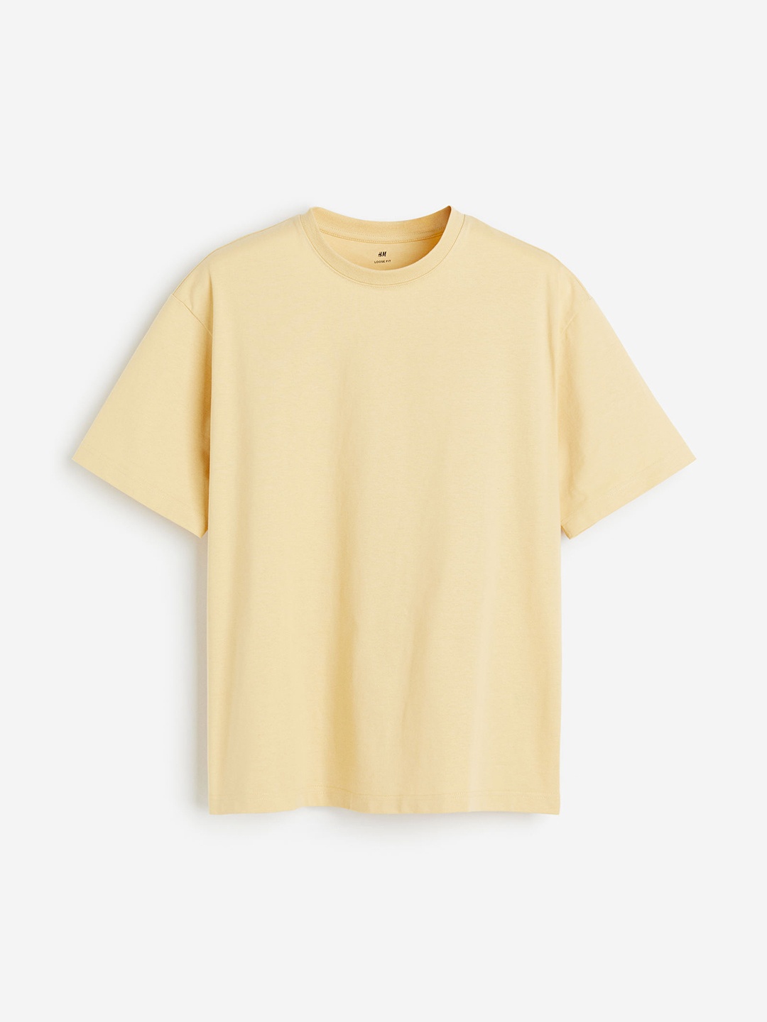 

H&M Men Pure Cotton Loose-Fit Tshirts, Yellow