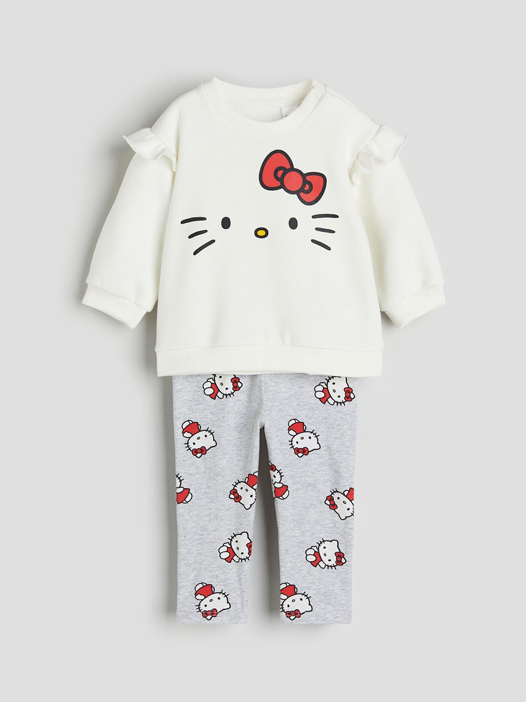 

H&M Girls 2-Piece Printed Cotton Set, White