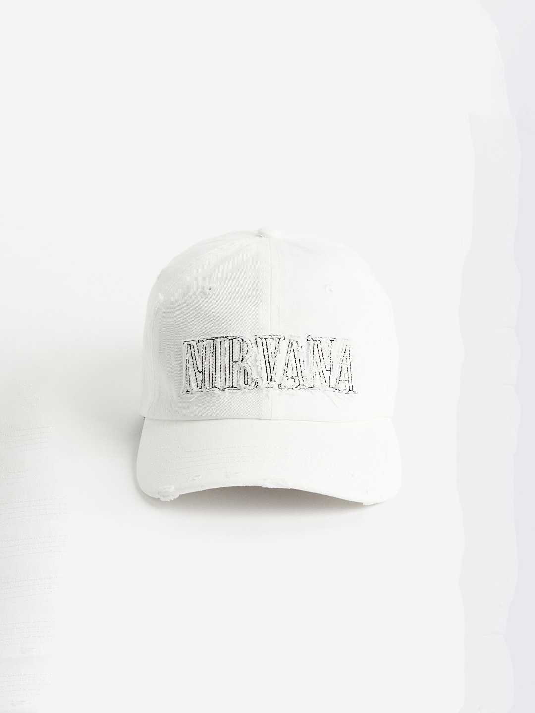 

H&M Women Applique Twill Cap, White
