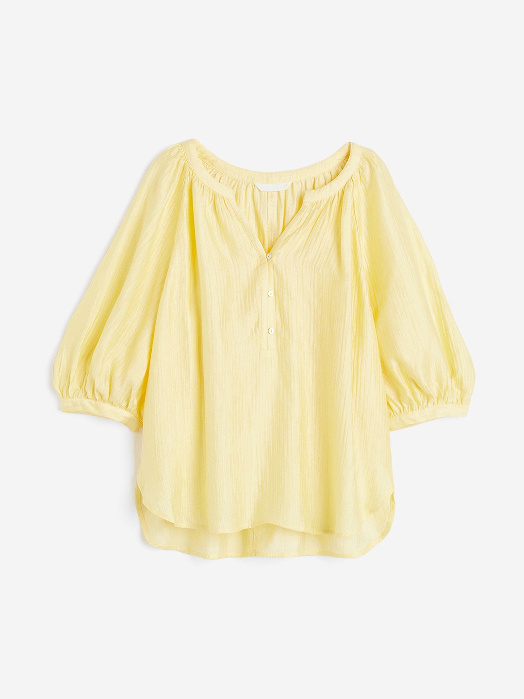 

H&M Women Crinkled Blouse, Yellow