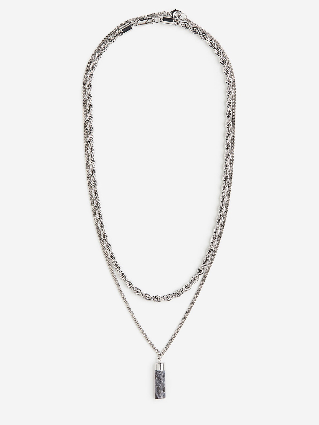 

H&M Men 2-Pack Necklaces, Silver