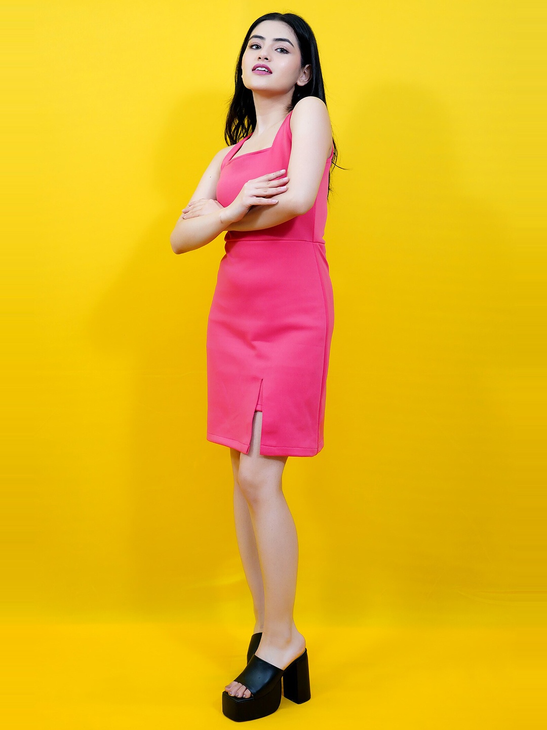 

CRAZEVILLA Striped Sheath Dress, Pink