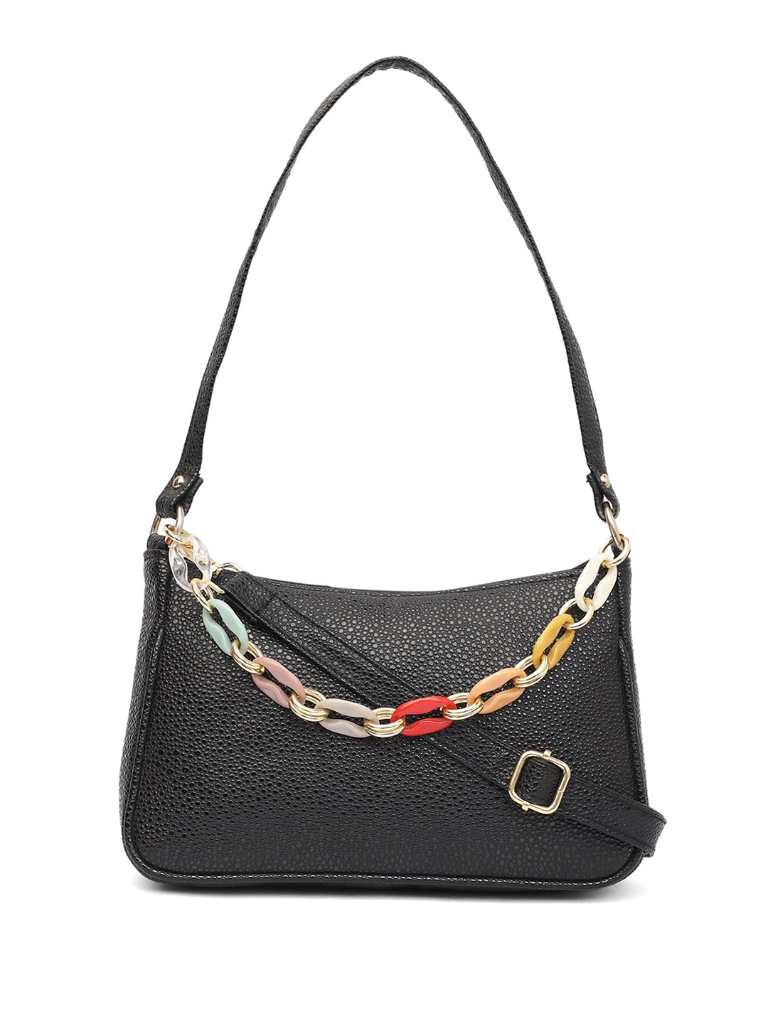

ELLIS Textured PU Structured Handheld Bag, Black