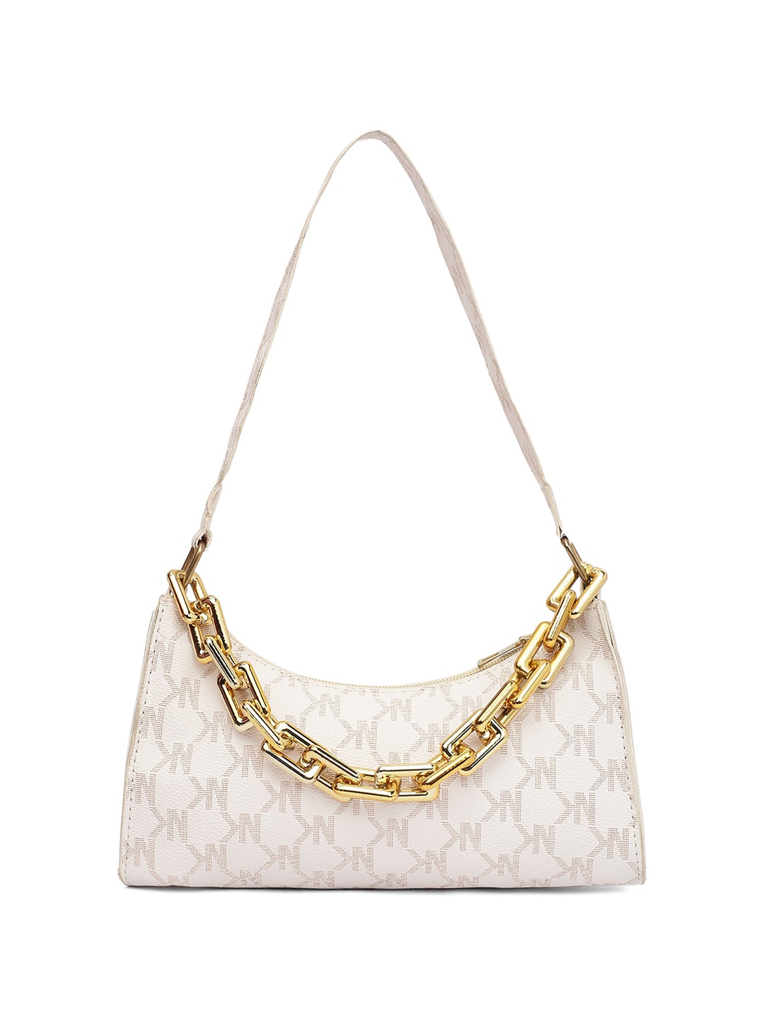 

ELLIS Textured PU Structured Shoulder Bag with Quilted, White