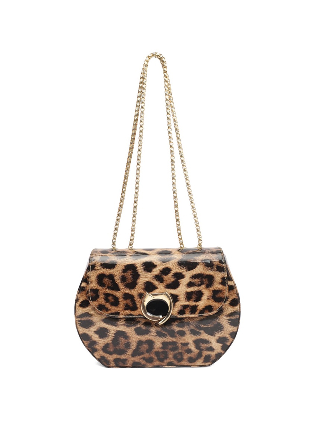 

ELLIS Animal Printed PU Structured Shoulder Bag, Brown
