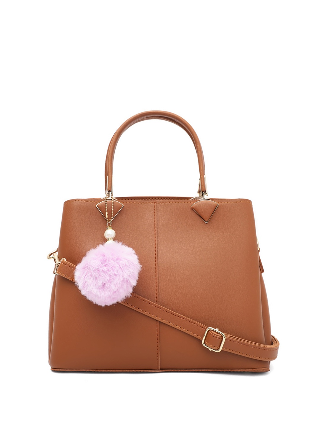 

ELLIS PU Structured Handheld Bag with Tasselled, Camel brown