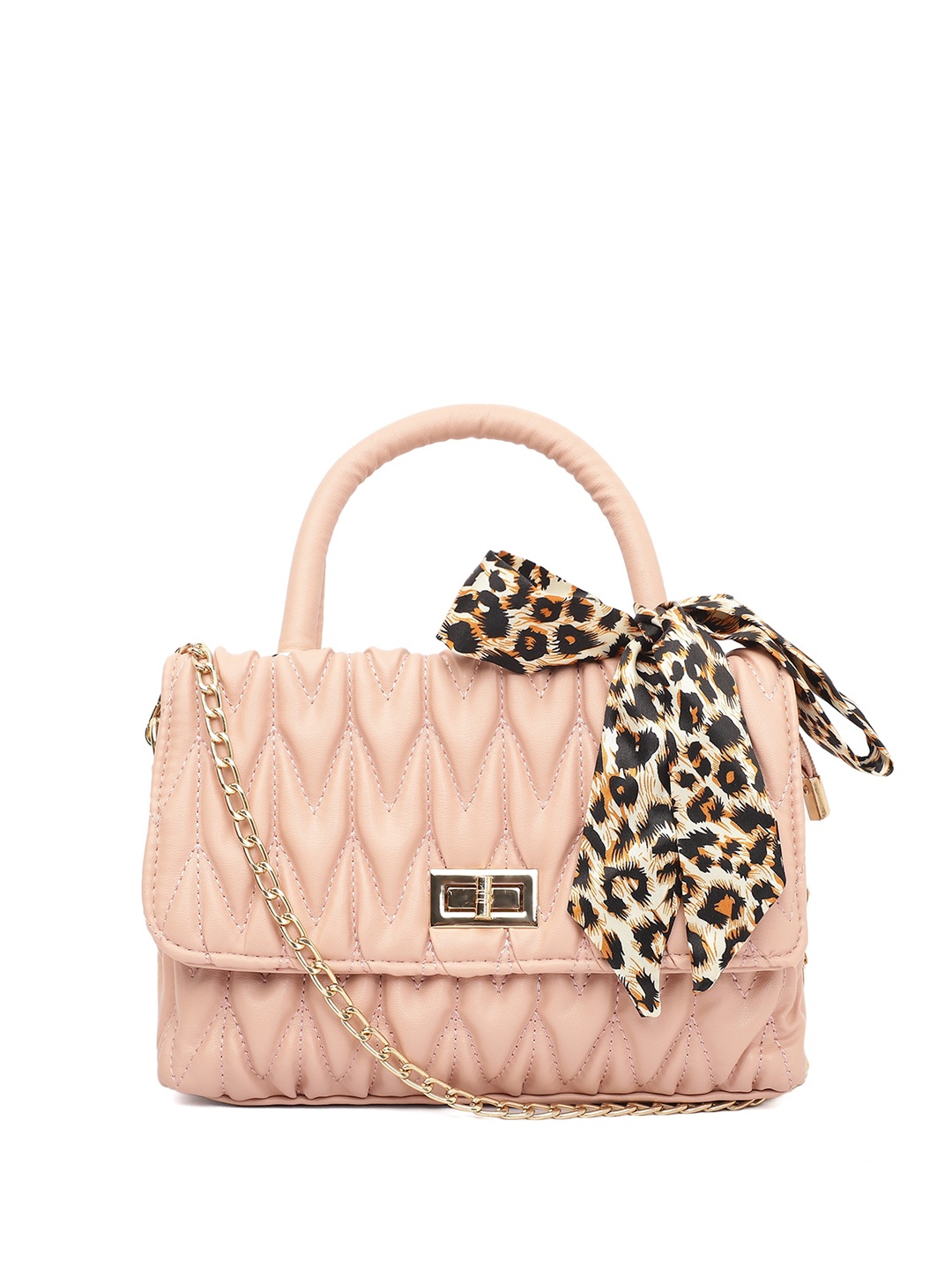 

ELLIS Textured PU Structured Handheld Bag with Quilted, Pink