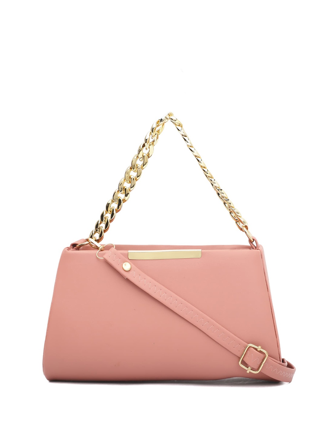 

ELLIS PU Swagger Shoulder Bag with Quilted, Pink