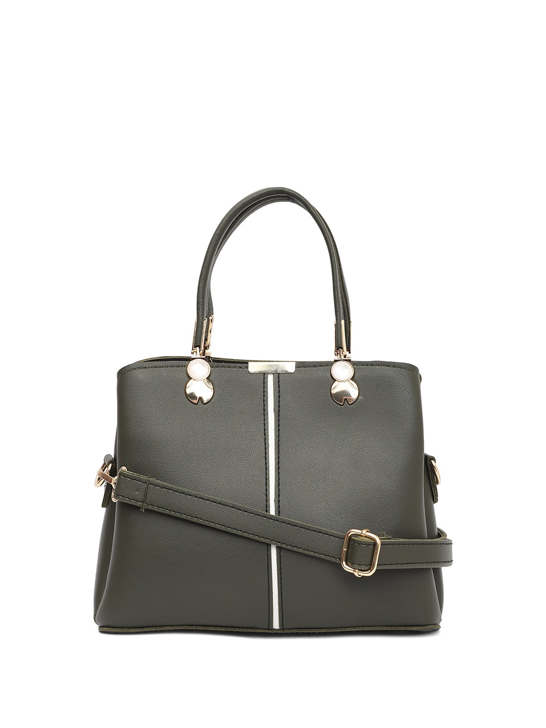 

ELLIS Colourblocked PU Structured Handheld Bag, Green
