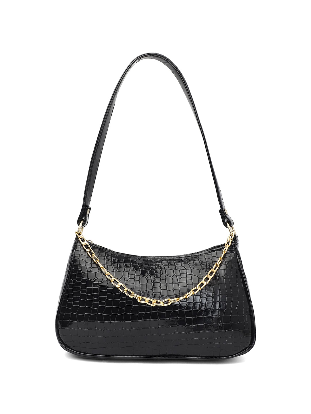 

ELLIS Textured PU Structured Shoulder Bag with Tasselled, Black