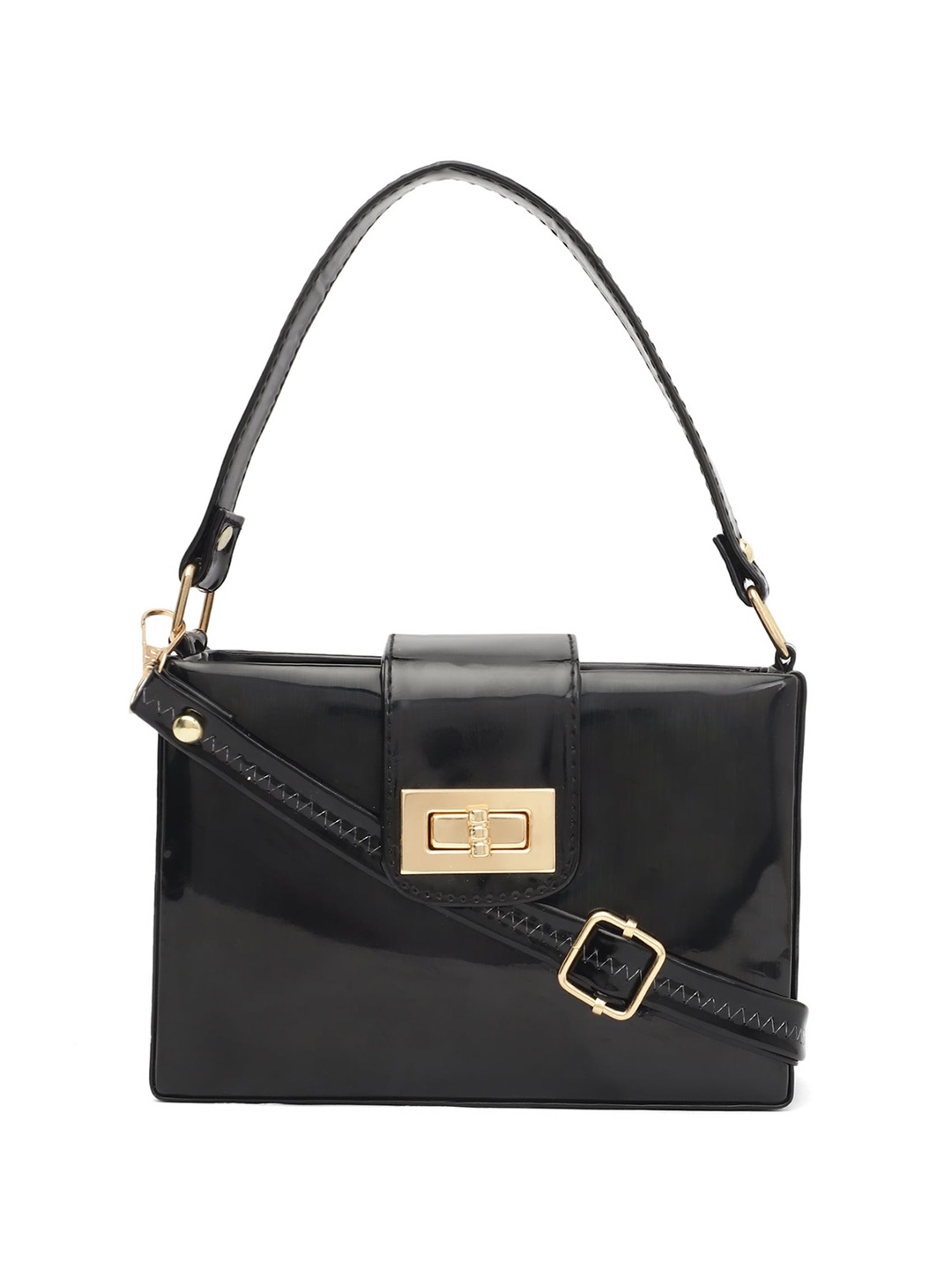 

ELLIS PU Structured Satchel, Black