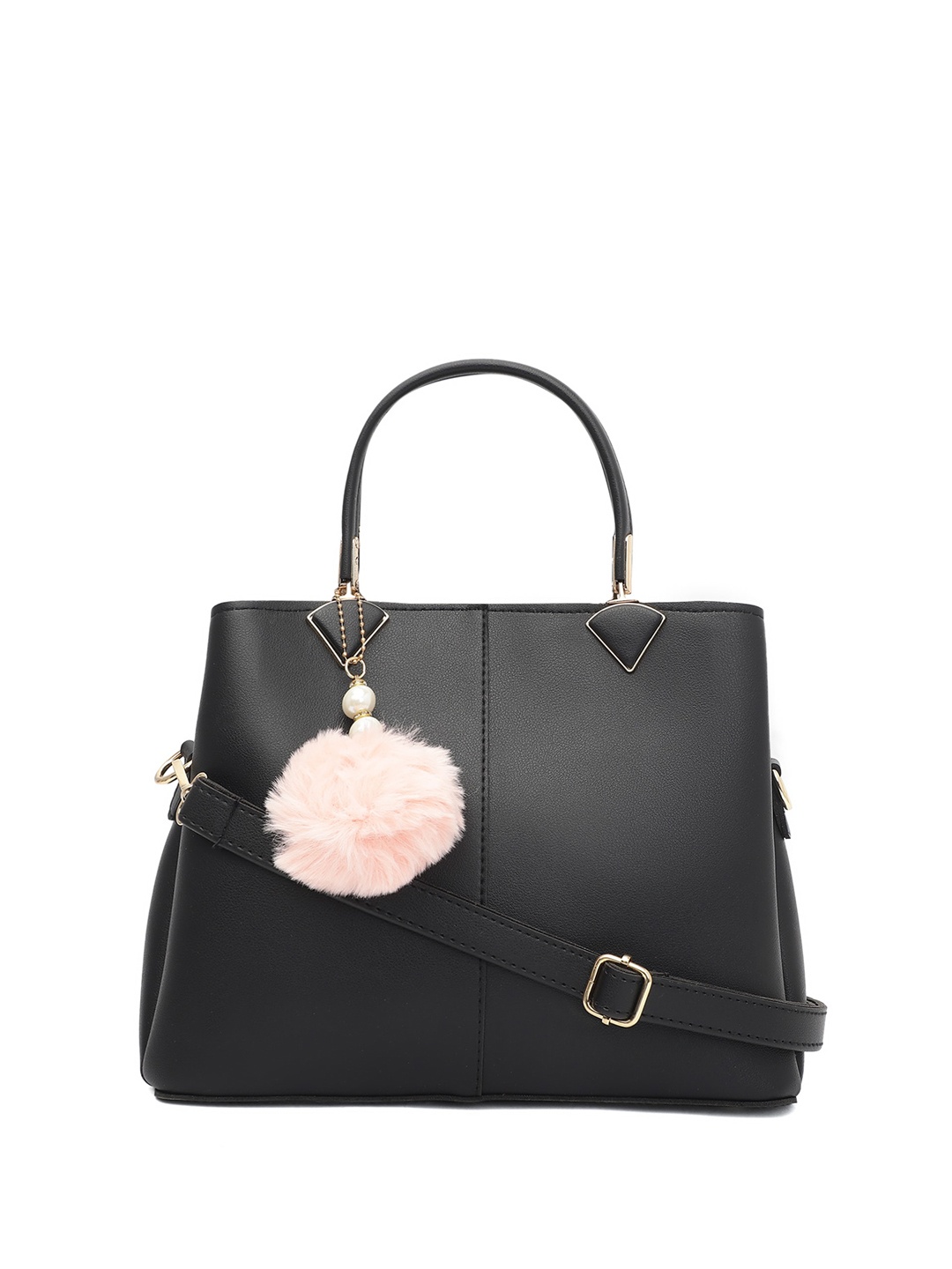 

ELLIS PU Structured Handheld Bag with Tasselled, Black