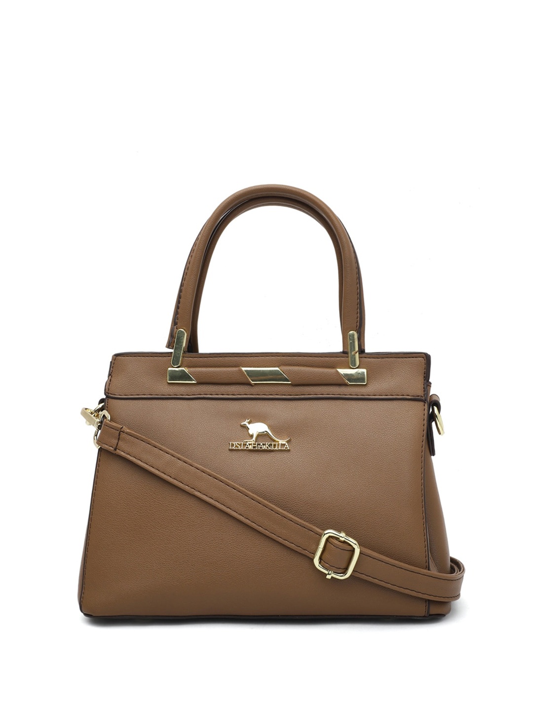 

ELLIS PU Structured Handheld Bag with Applique, Camel brown