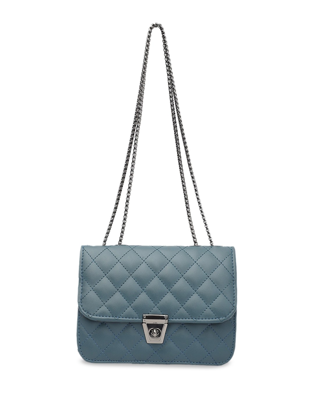 

ELLIS PU Bucket Sling Bag with Quilted, Blue