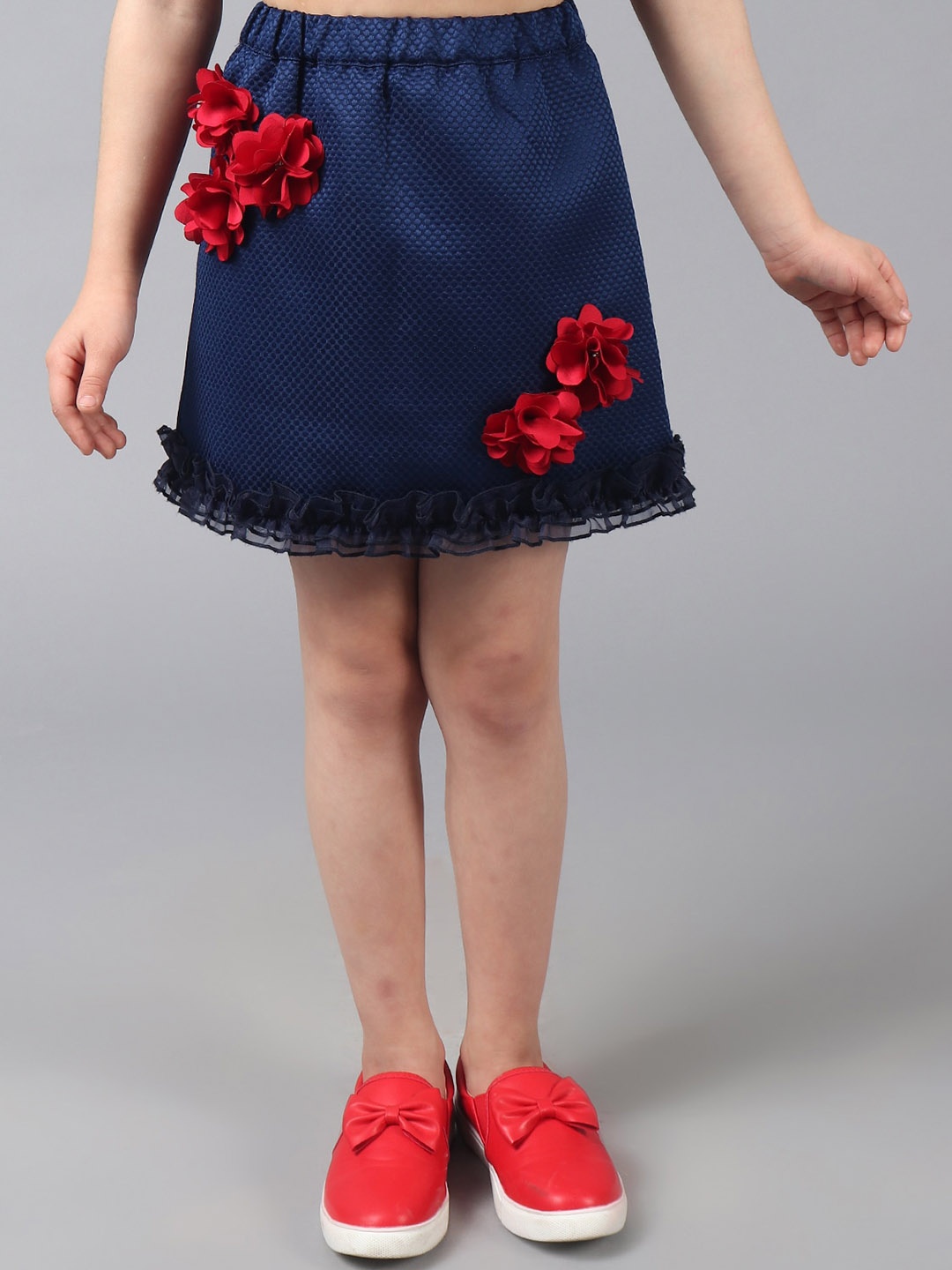 

One Friday Kids Girls Skirt With Elasticated Waistband, Navy blue