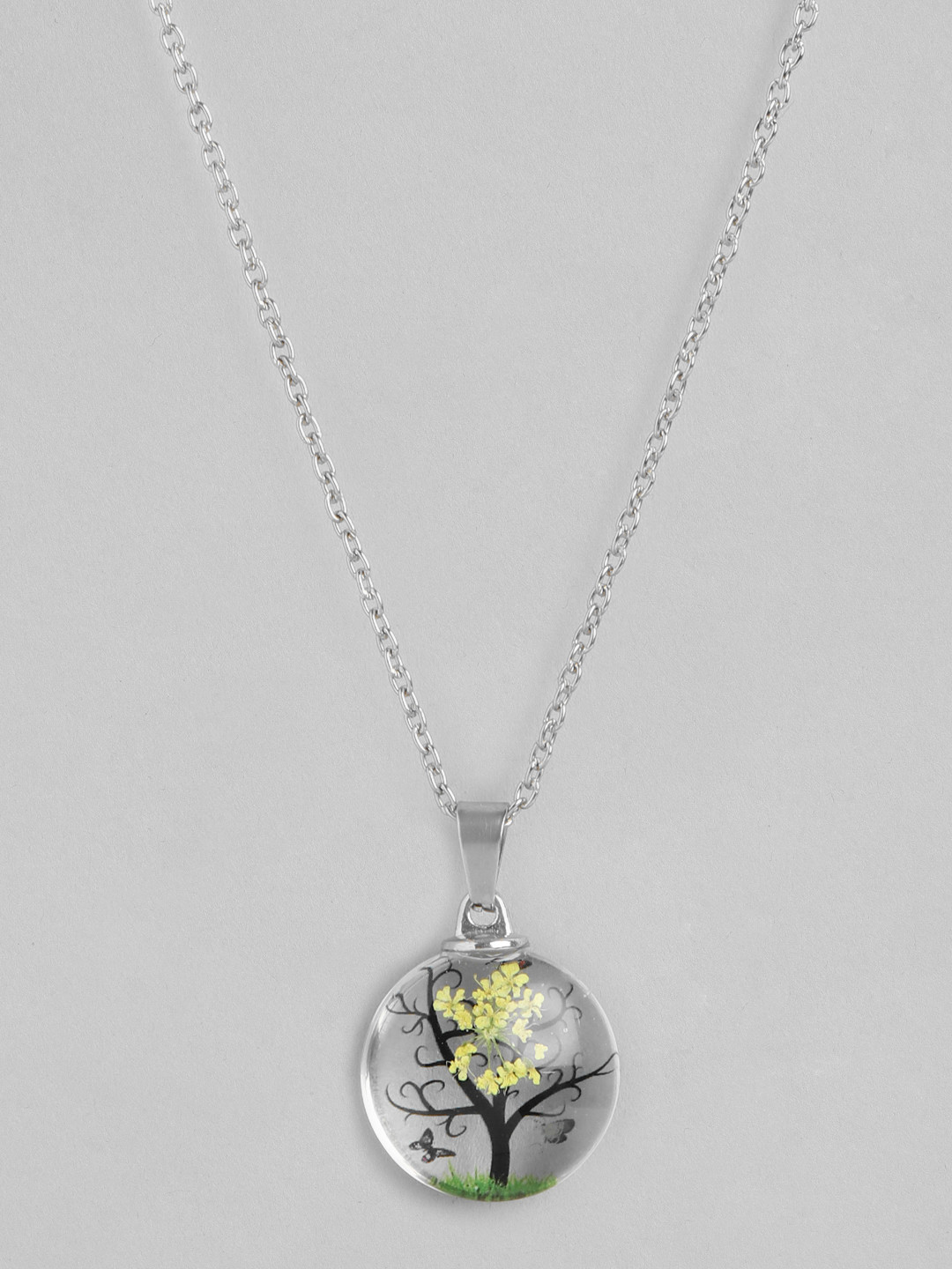 

PARIS HAMILTON Silver-Plated Spherical Pendant with Chains, Yellow