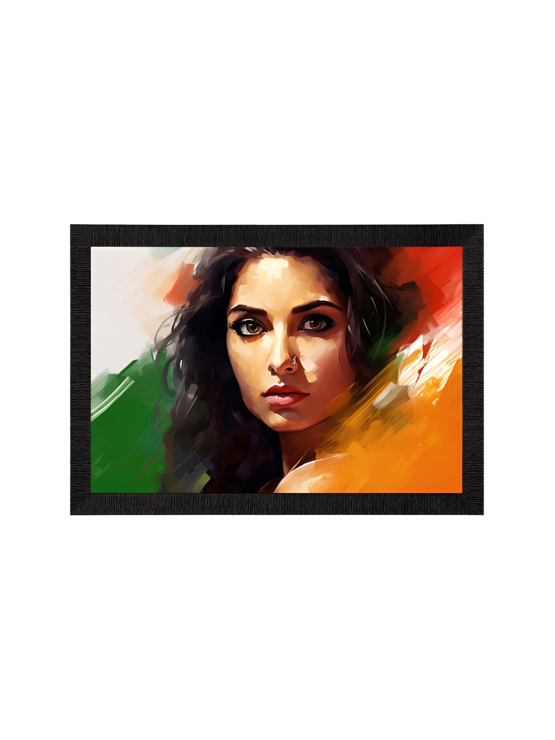 

eCraftIndia Black & Green Portrait Digital Printed Wall Painting