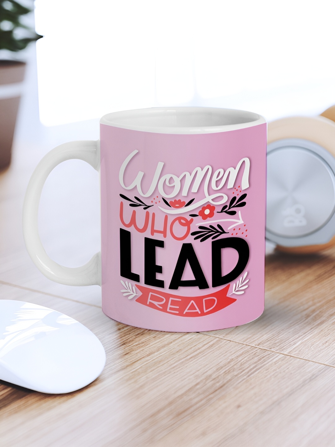 

eCraftIndia Pink & White Printed Ceramic Mug 310 ml