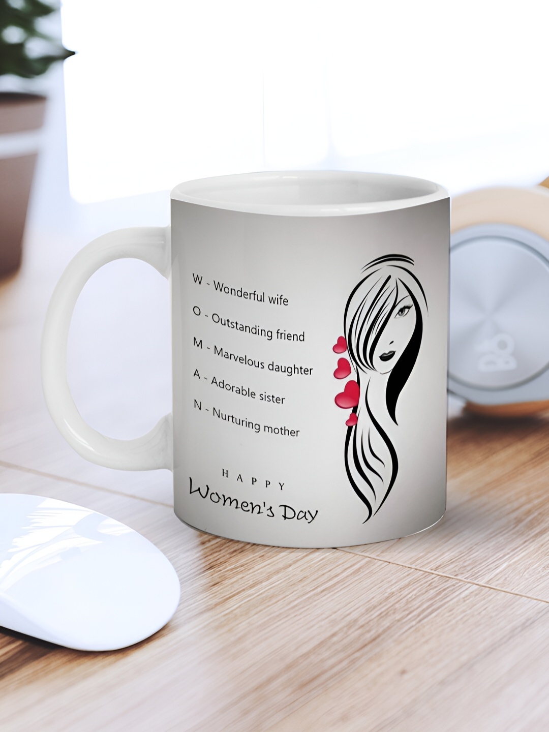 

eCraftIndia White & Black Printed Ceramic Mug 310 ml