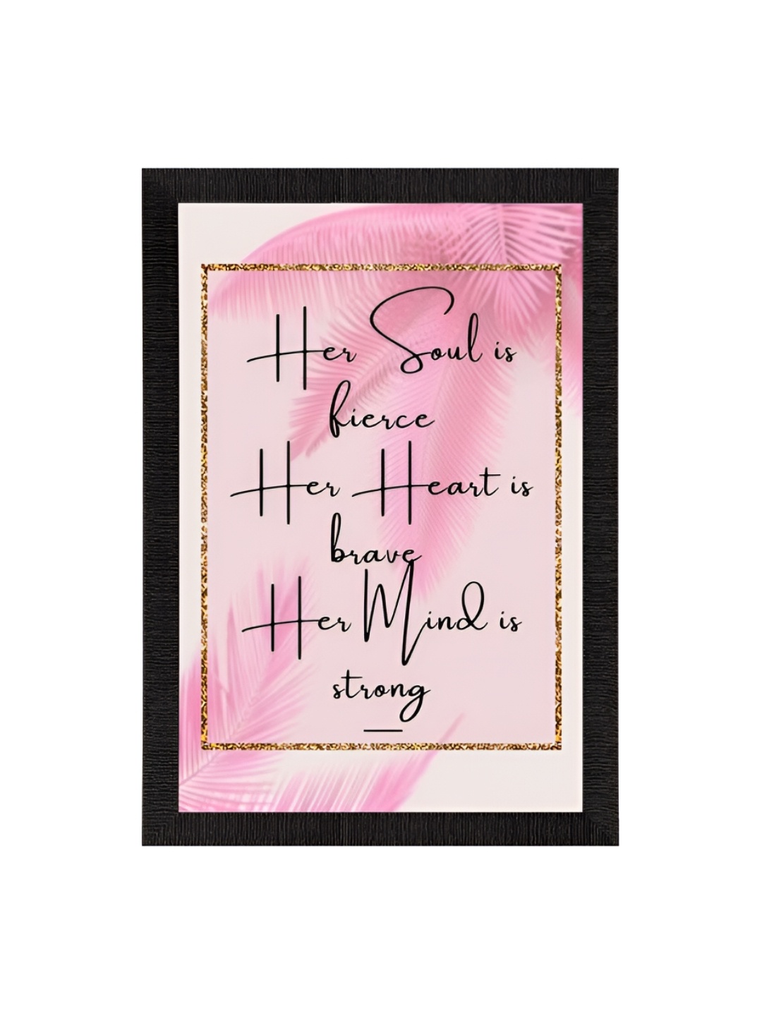 

eCraftIndia Black & Pink Typography Wall Painting