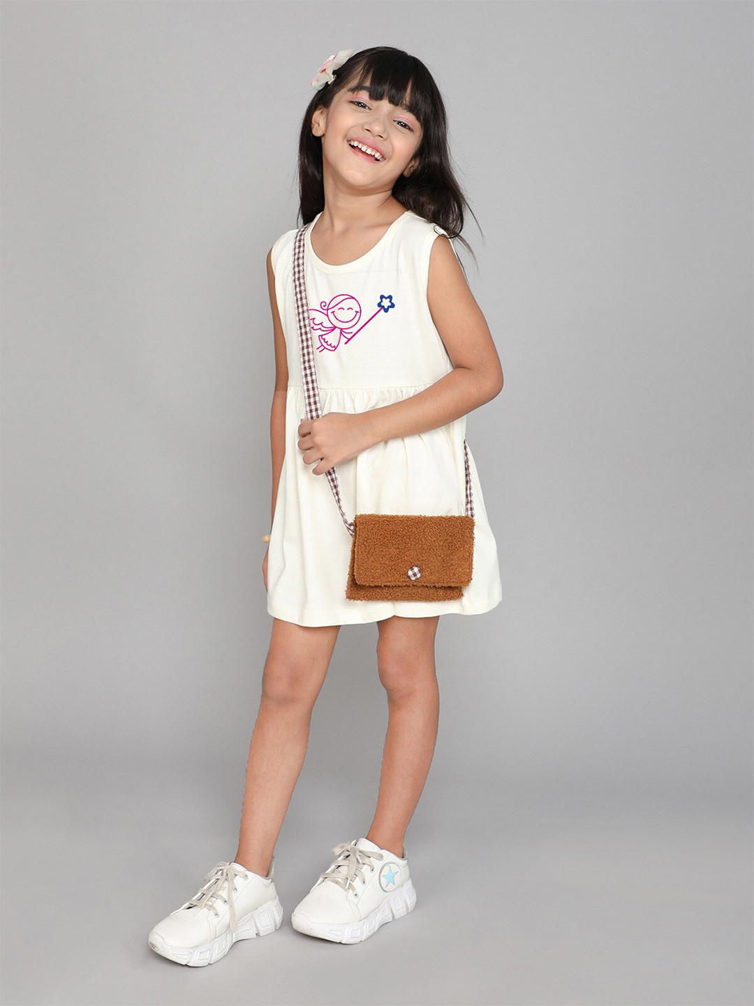

Little Angels Print Cotton Top, Cream