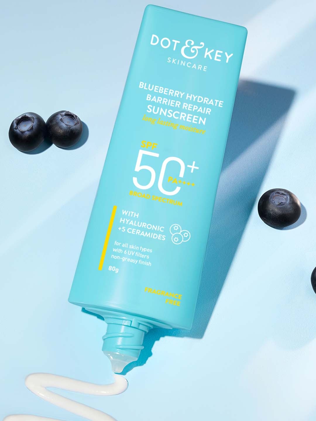 

DOT & KEY Blueberry Hydrate Barrier Repair Sunscreen SPF 50+ PA++++ - 80g, White