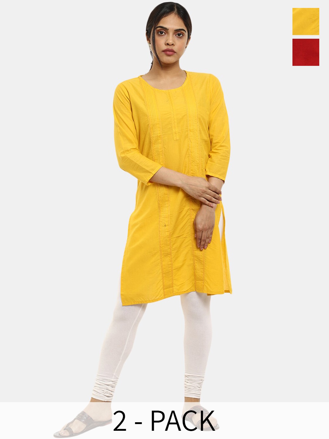 

V-Mart Women Sequinned Kurta, Red