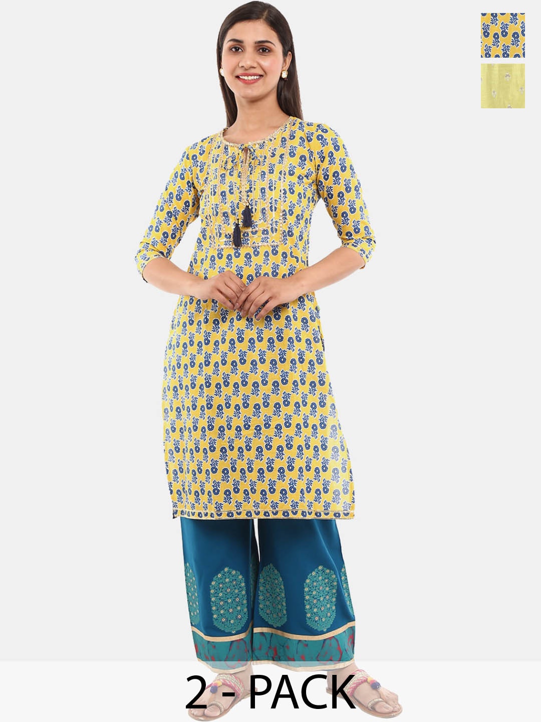 

V-Mart Women Printed Kurta, Mustard