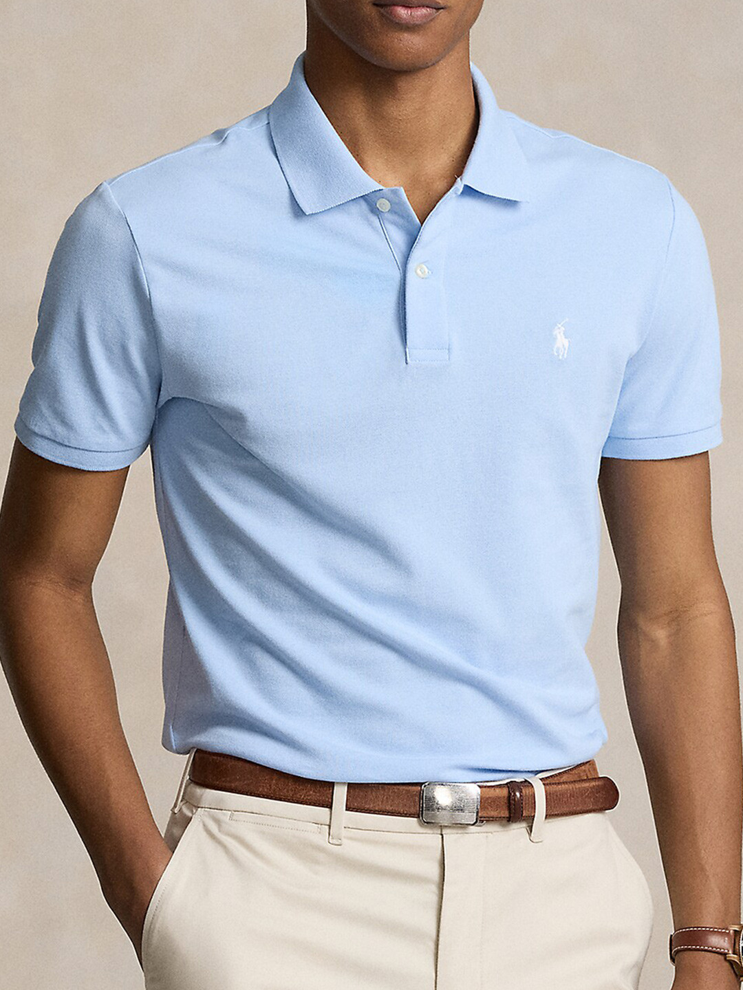 

Polo Ralph Lauren Polo Collar Tailored-Fit Cotton T-shirt, Blue