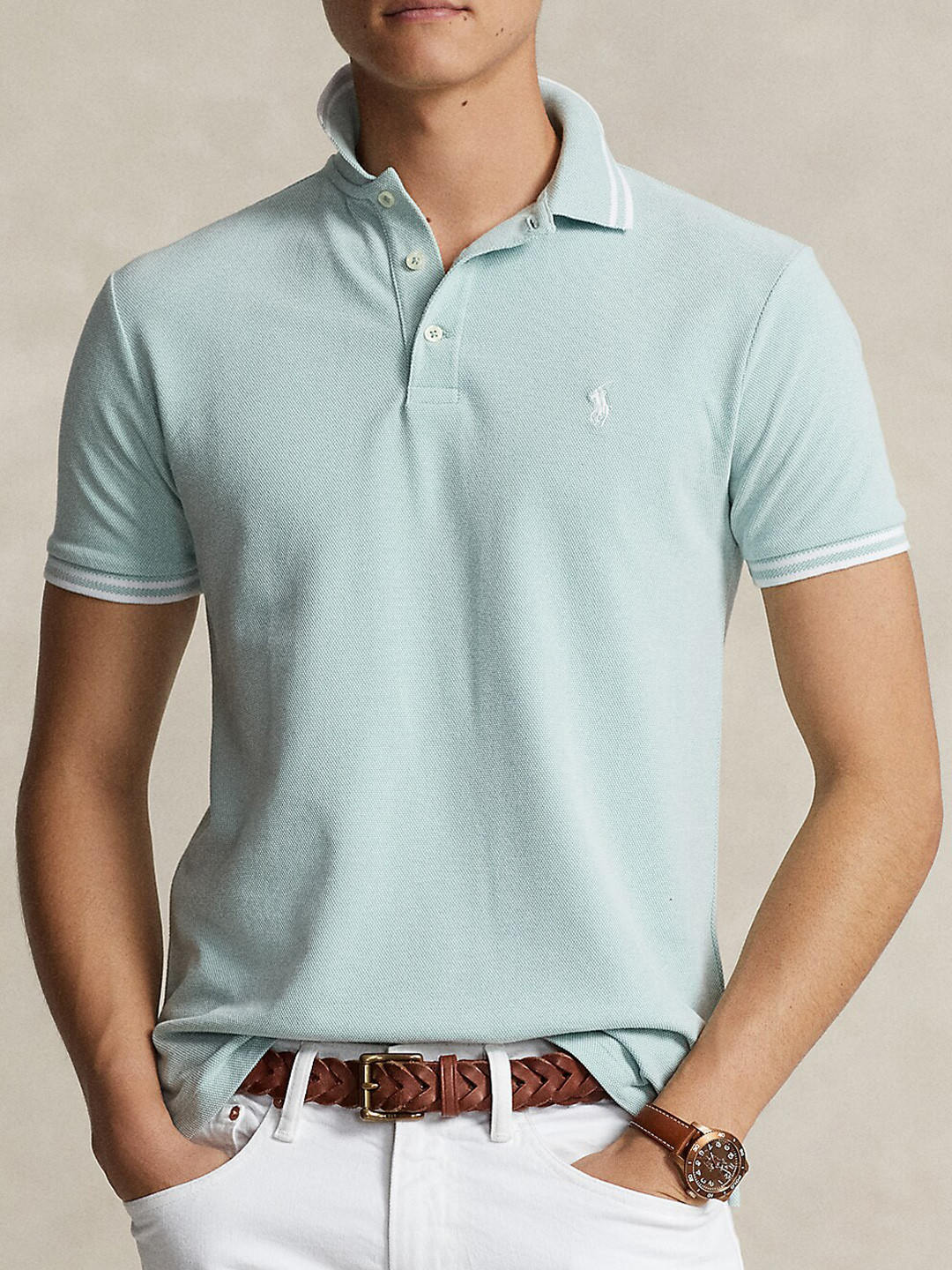 

Polo Ralph Lauren Slim- Fit Polo Collar Cotton T-shirt, Green