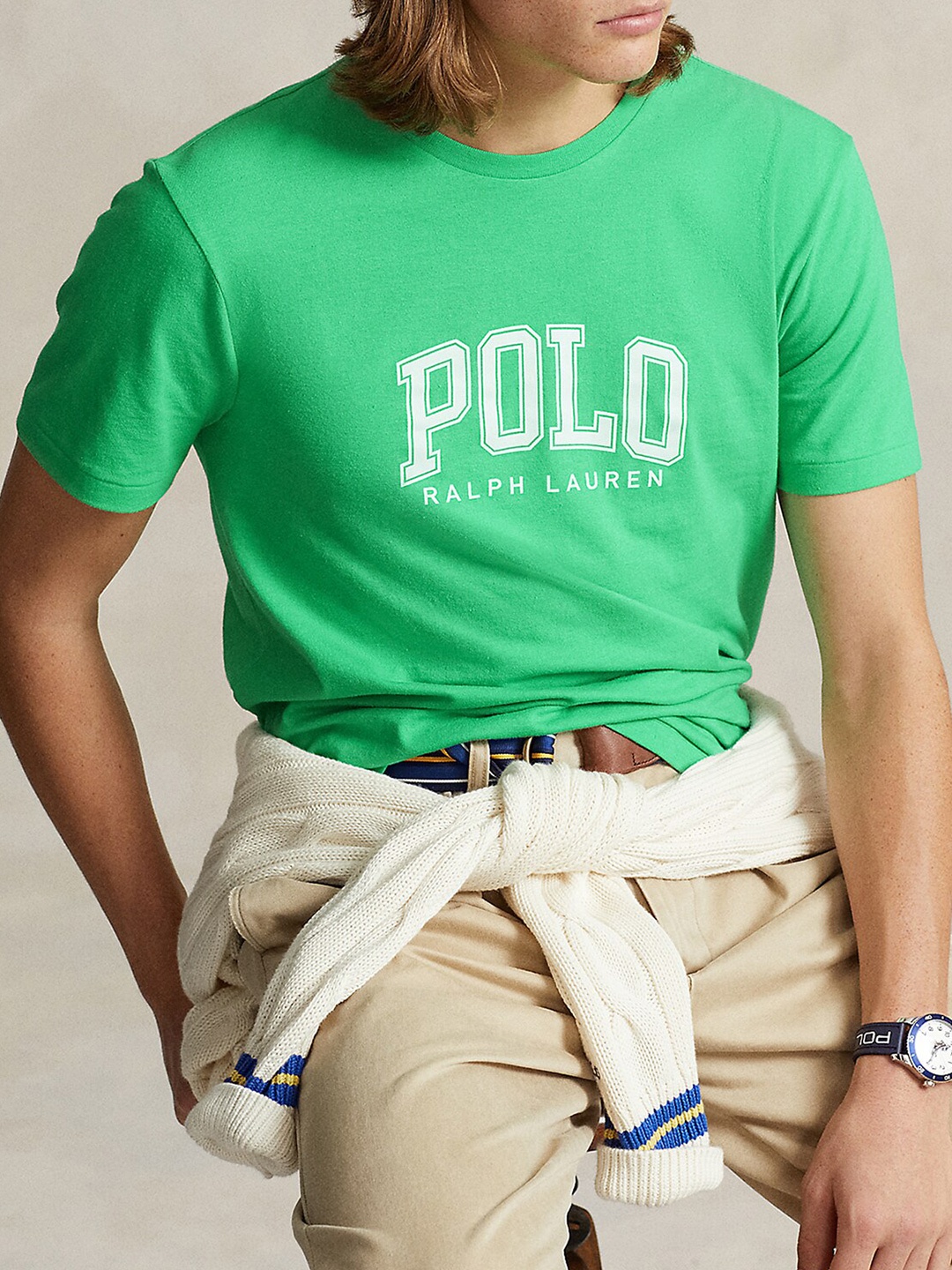 

Polo Ralph Lauren Brand Logo Printed Classic Fit Cotton T-Shirt, Green