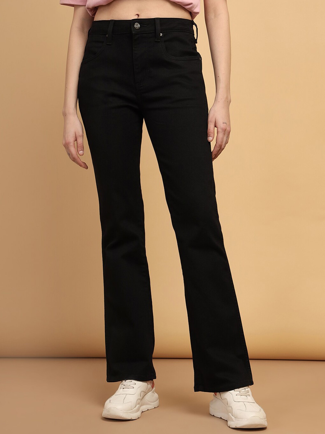 

Wrangler Women Bootcut High-Rise Stretchable Jeans, Black