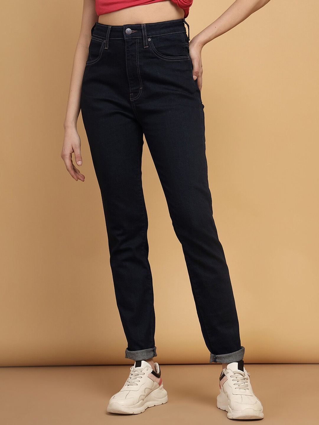 

Wrangler Women Slim Fit High-Rise Stretchable Jeans, Blue