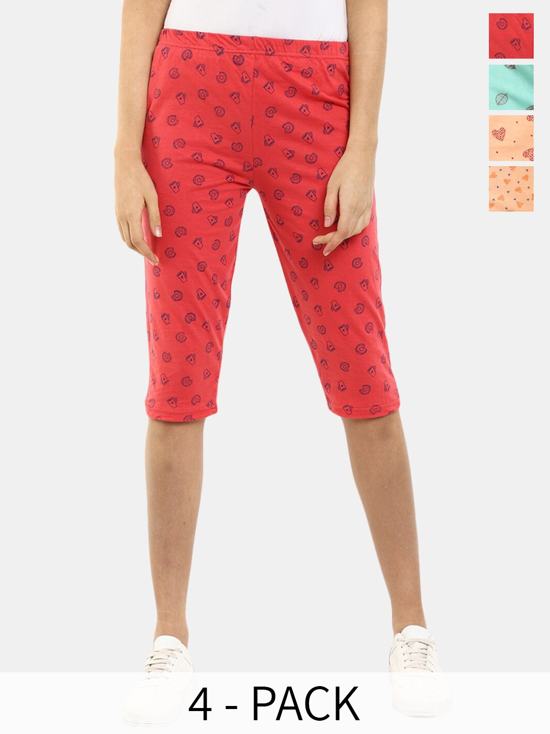 

V-Mart Women Printed Shorts, Pink