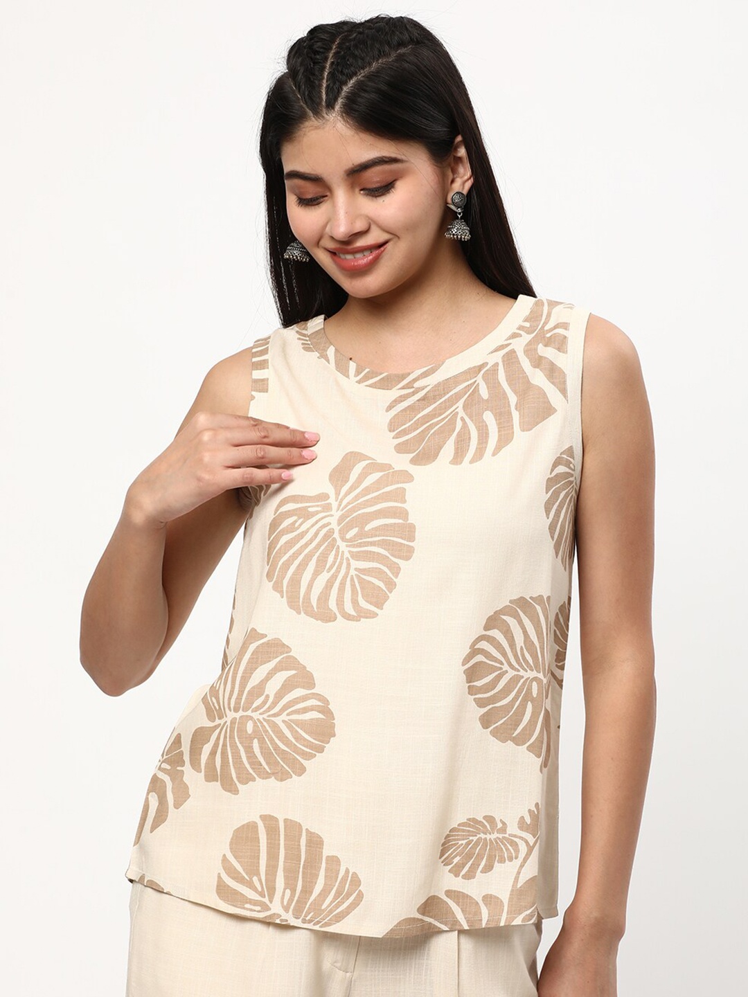 

R&B Print Top, Beige