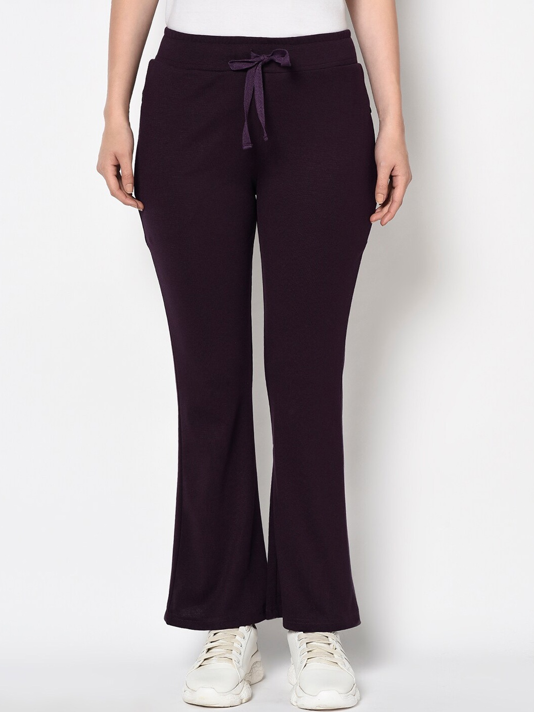 

Miss Grace Women Cotton Bootcut Mid-Rise Track Pant, Purple