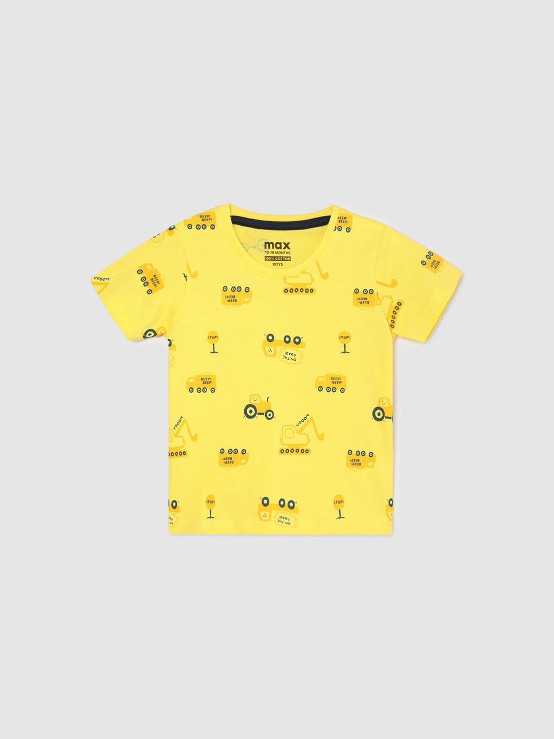 

max Boys Printed T-shirt, Yellow